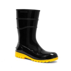 BOTA PVC PRETA SOLADO AMARELO