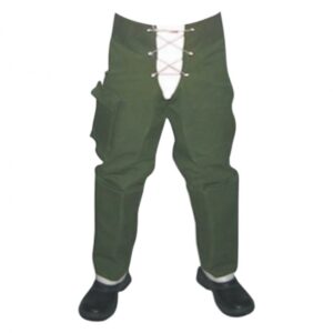 CALÇA TIPO BOIADEIRO EM LONA VERDE